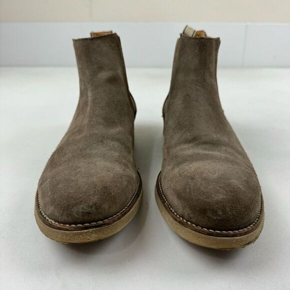 Zara Man Brown Suede Chelsea Ankle Boots Almond Toe Size 44 US 11 - Picture 4 of 12
